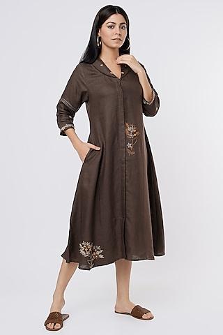 chocolate brown pure hemp tunic