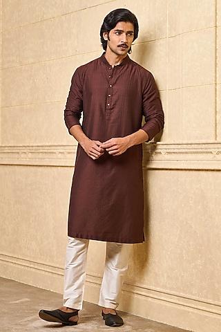 chocolate jacquard kurta set