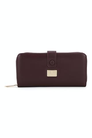 chocolate solid formal leather women wallet