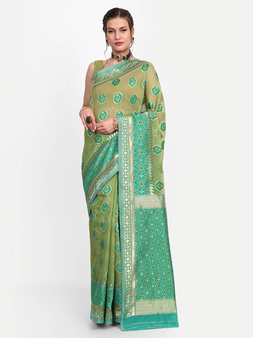 choiceit ethnic motif woven design zari pure cotton banarasi saree