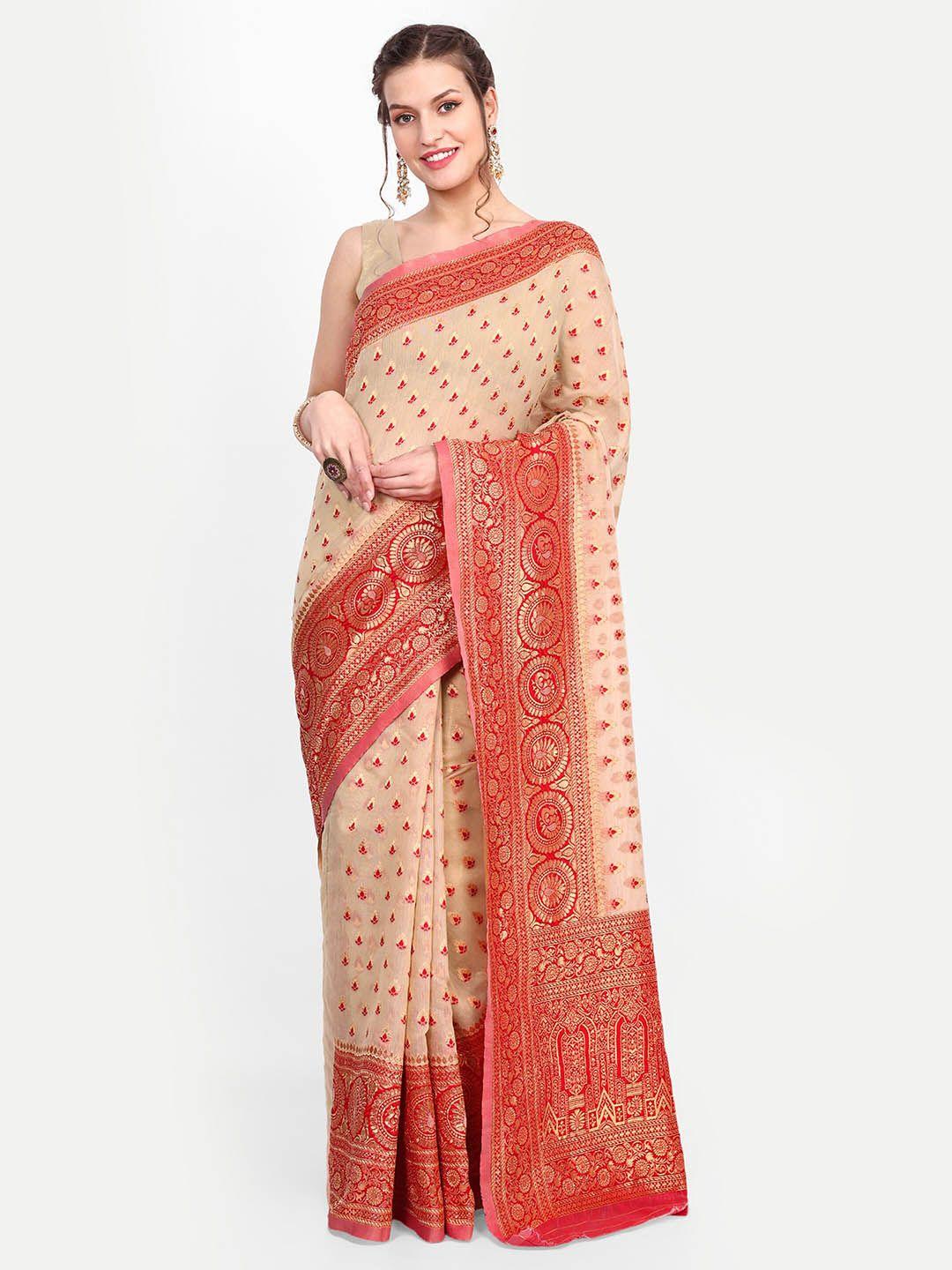 choiceit ethnic motif woven design zari silk cotton saree