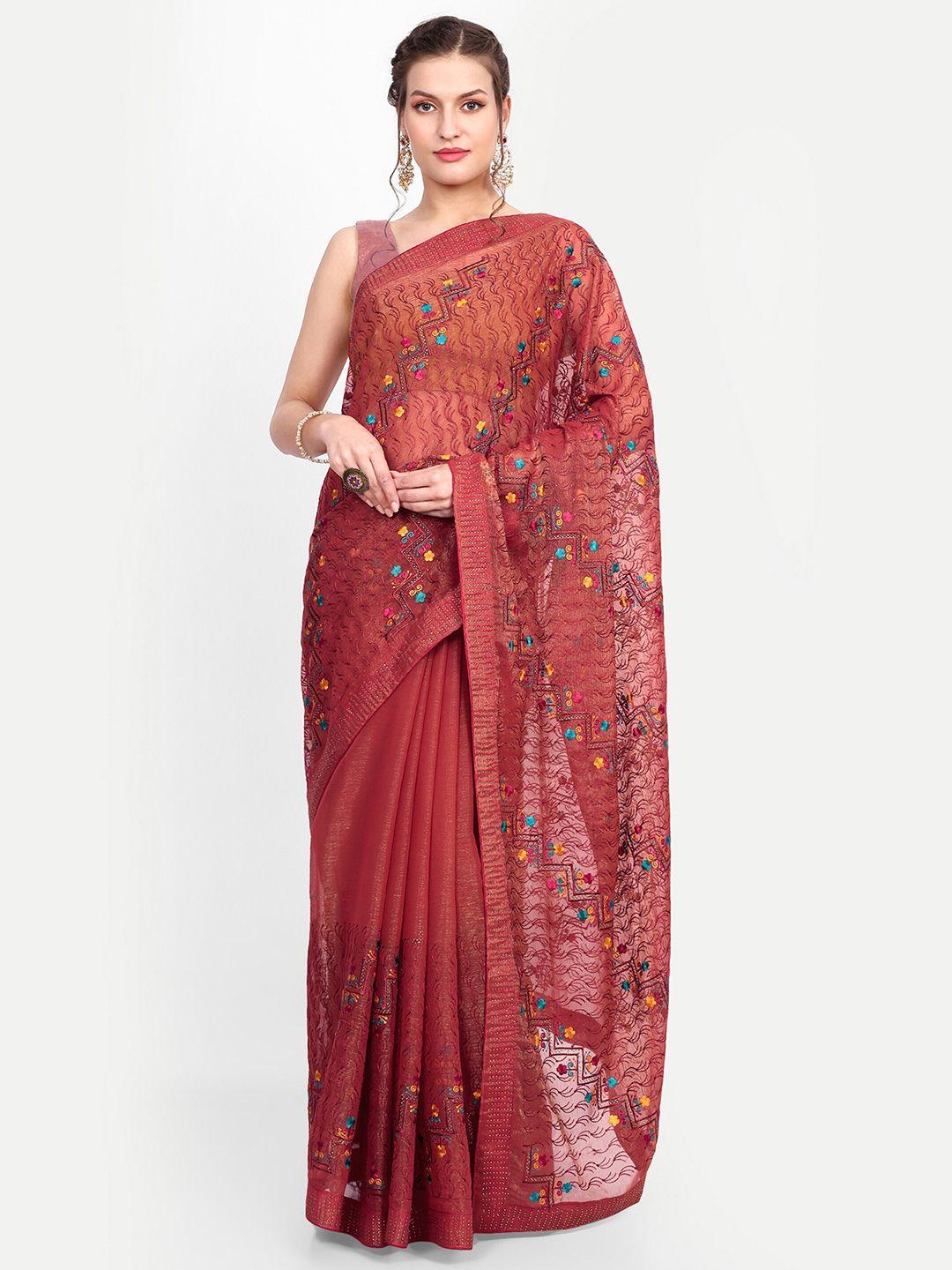 choiceit ethnic motifs embroidered pure silk gadwal saree