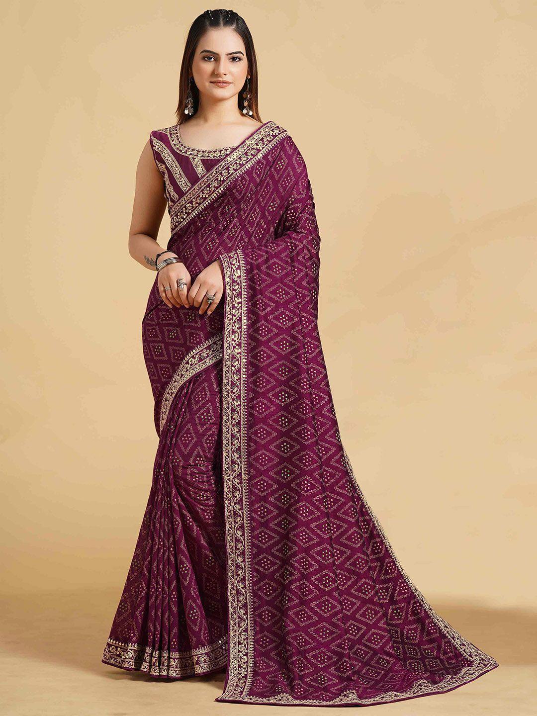 choiceit ethnic motifs printed embroidered saree