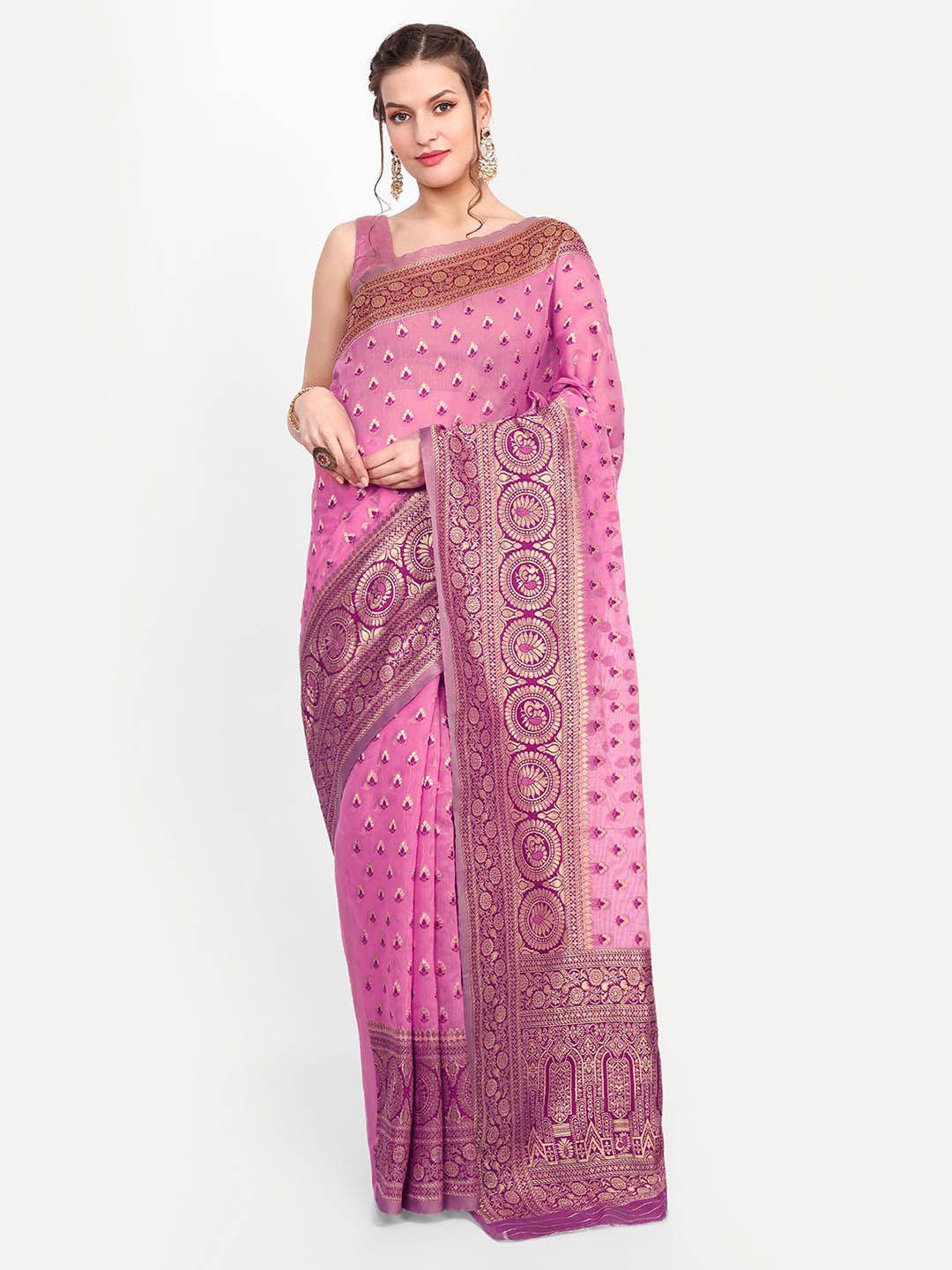 choiceit ethnic motifs woven design woven design zari pure cotton banarasi saree