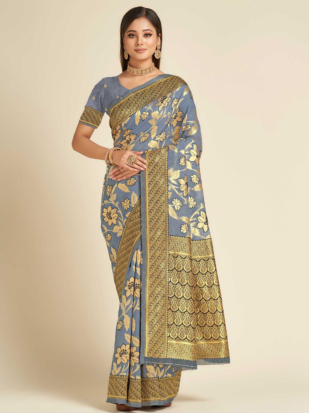 choiceit ethnic motifs zari linen blend kasavu saree