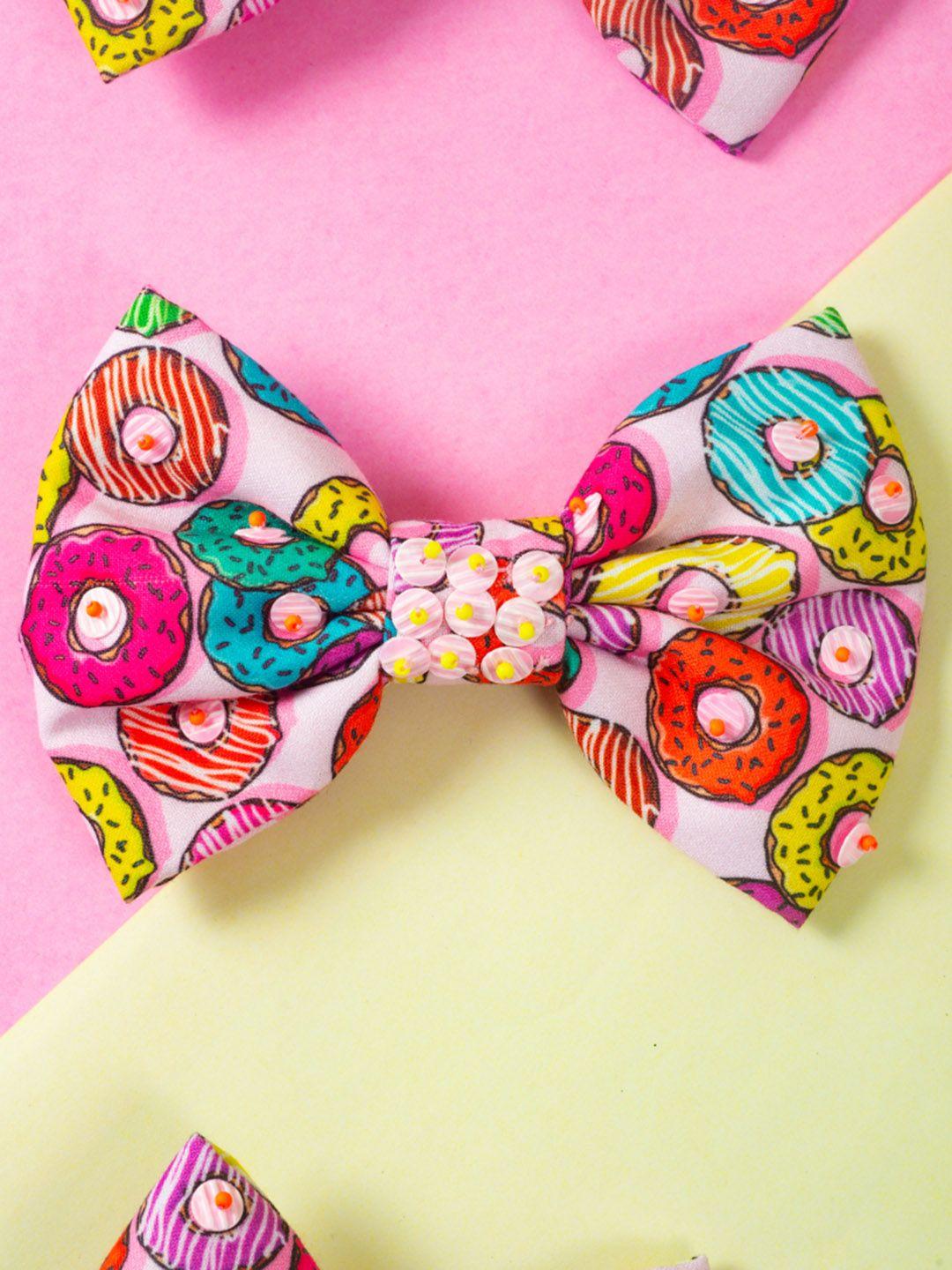 choko girls multicoloured embellished bow alligator hair clip