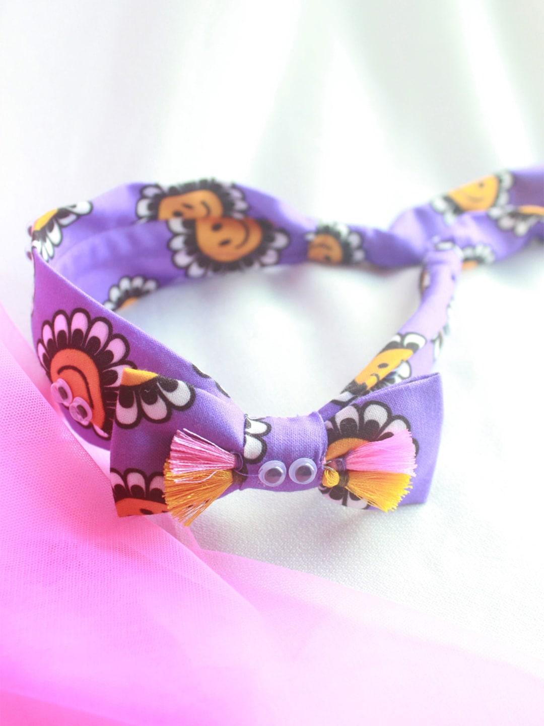 choko girls purple & yellow embellished hairband