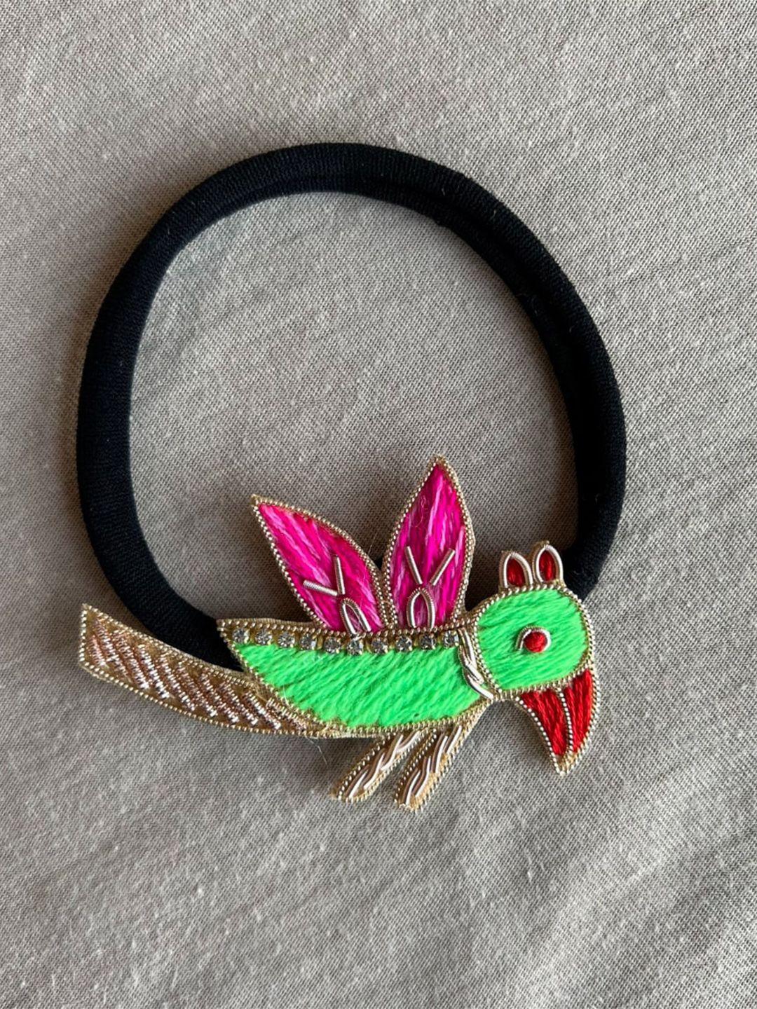 choko girls green & pink embellished hairband