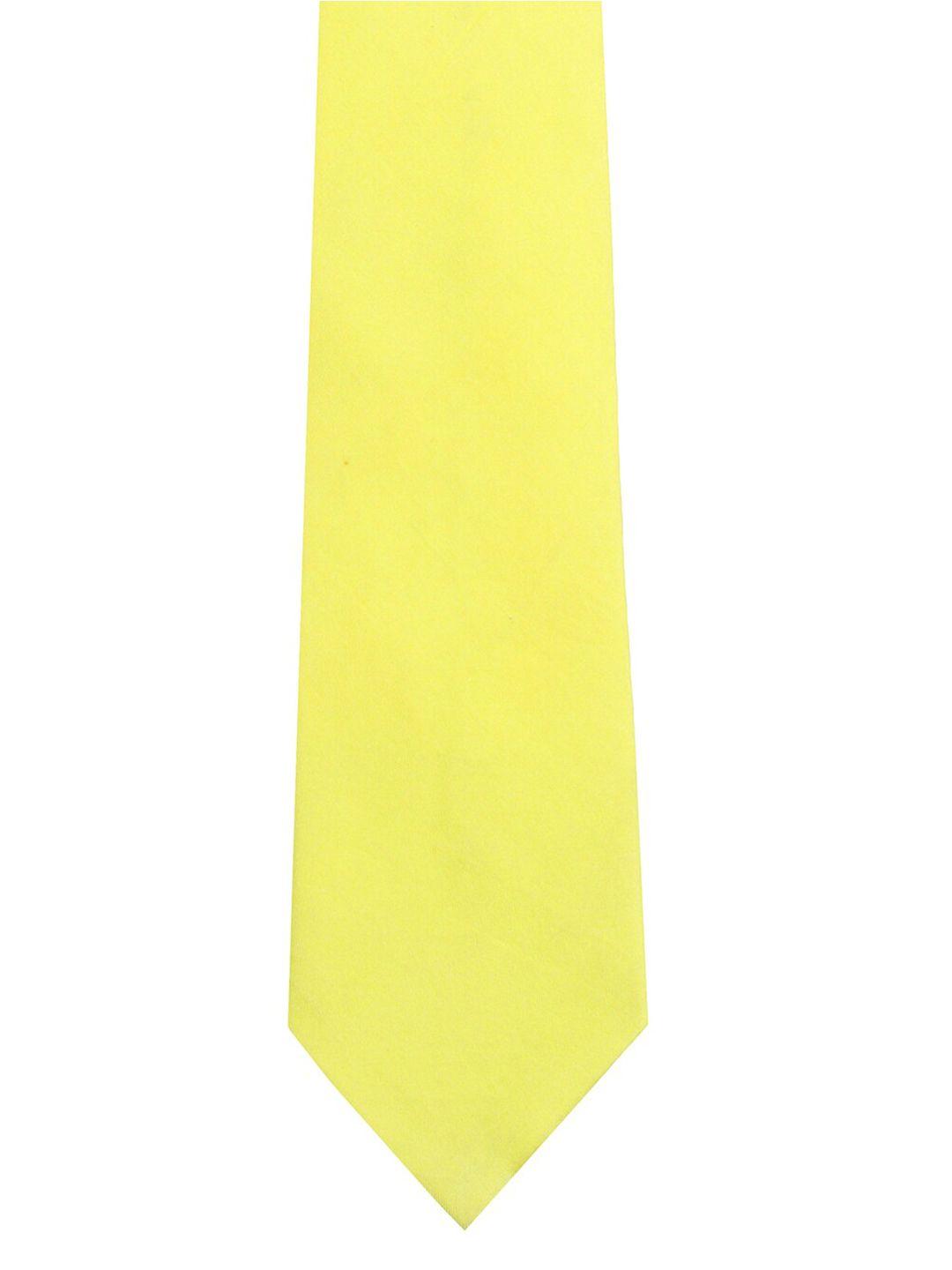 chokore men yellow broad twill silk tie