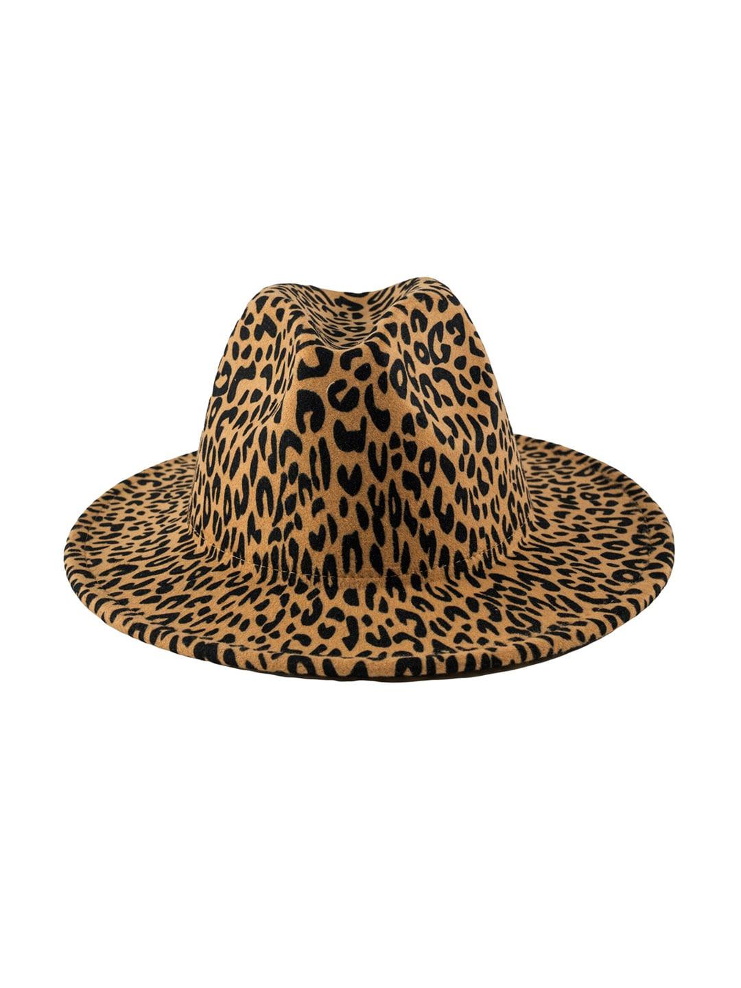 chokore leopard printed fedora hat