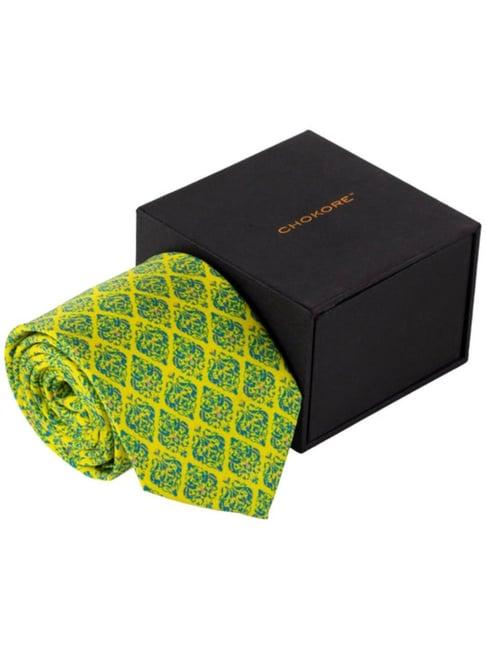 chokore yellow printed tie