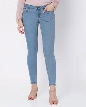 chole lightly washed skinny fit jeans