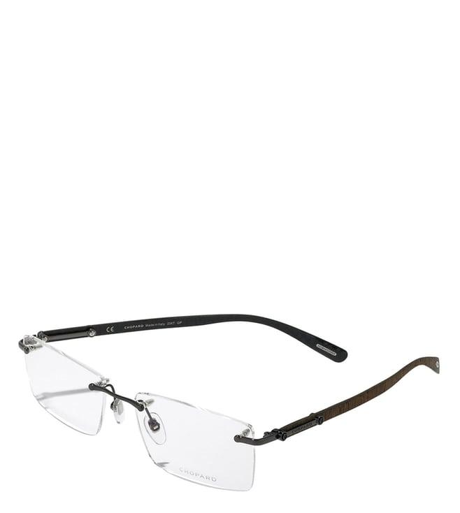 chopard grey rectangular eye frames for men