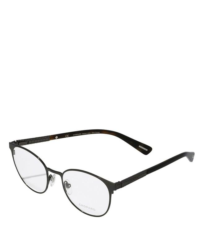 chopard gunmetal round eye frames for men