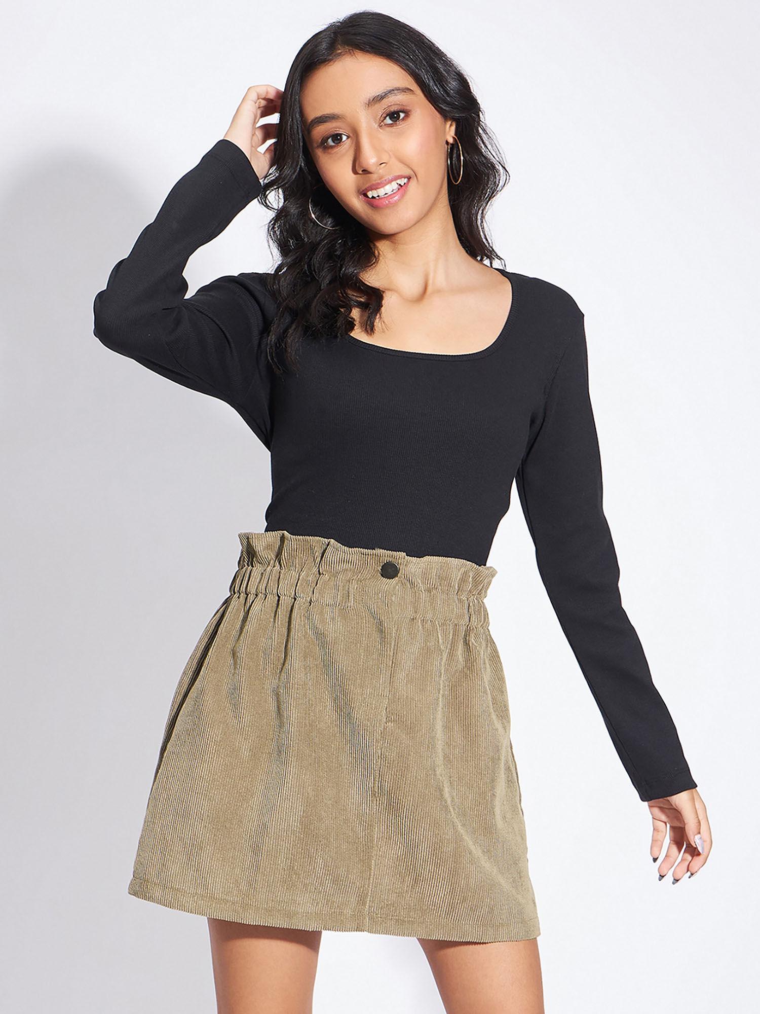 choudry brown skirt with top (set of 2)