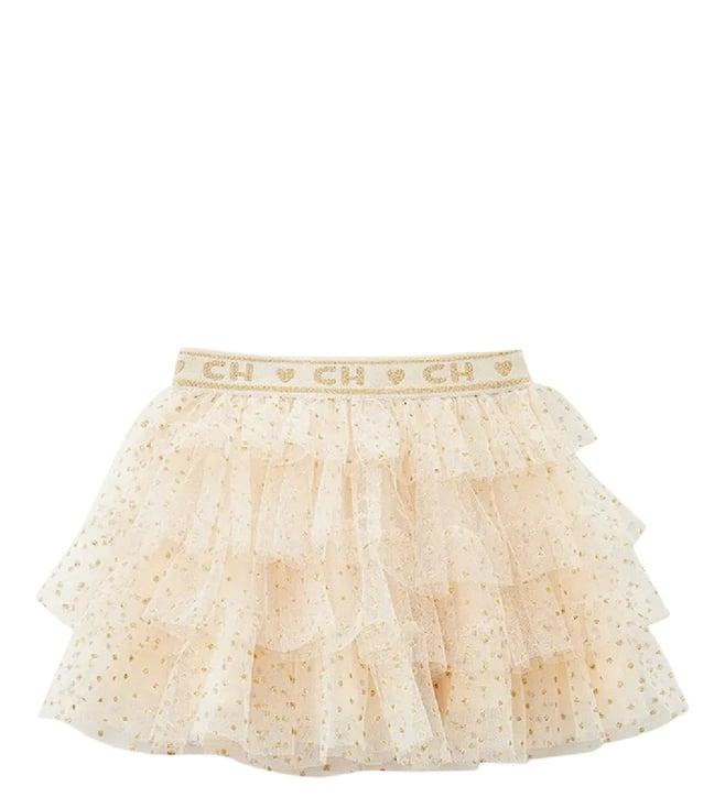 choupette beige darling doted shimmer regular fit skirt