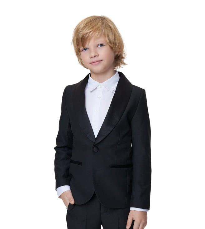 choupette kids black classic regular fit tuxedo blazer