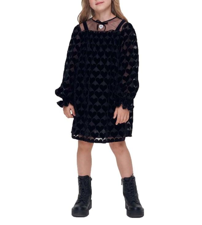 choupette kids black embellished straight fit dress
