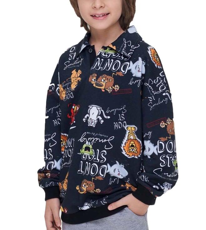 choupette kids black printed relaxed fit sweatshirt