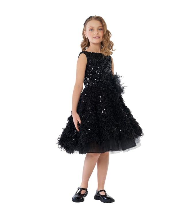 choupette kids black sequins fitted dress