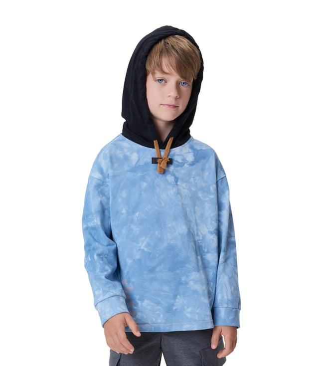 choupette kids blue & black lord of desert tie dye straight fit hoodie