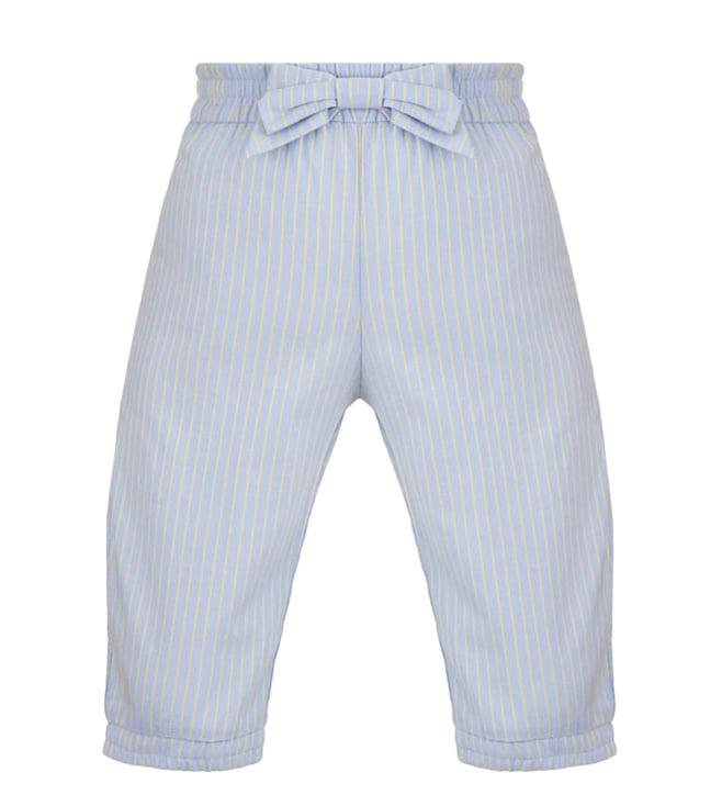 choupette kids blue hand made striped comfort fit trousers