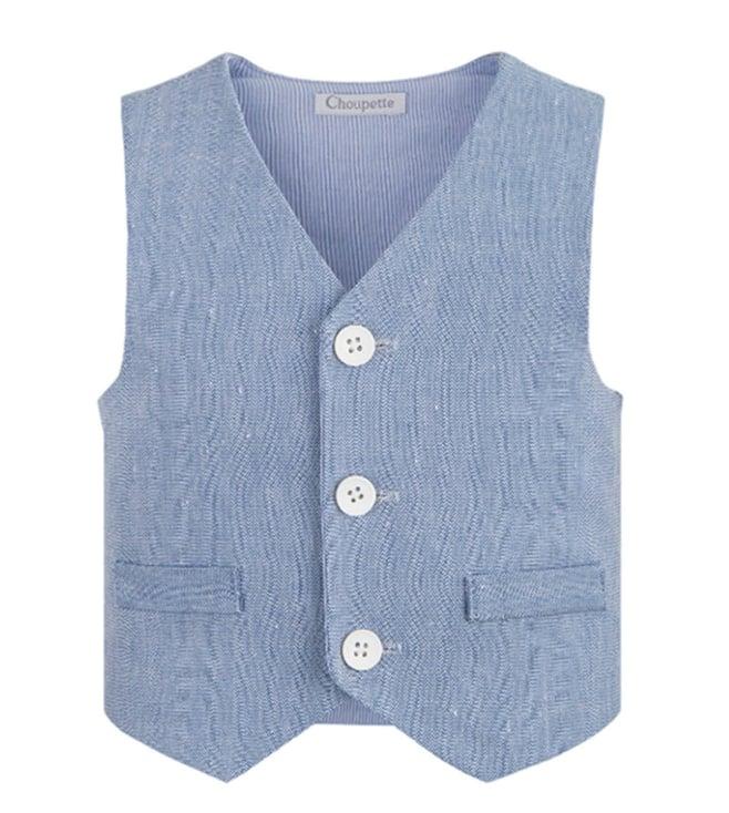 choupette kids blue melange special occasions regular fit smart vest