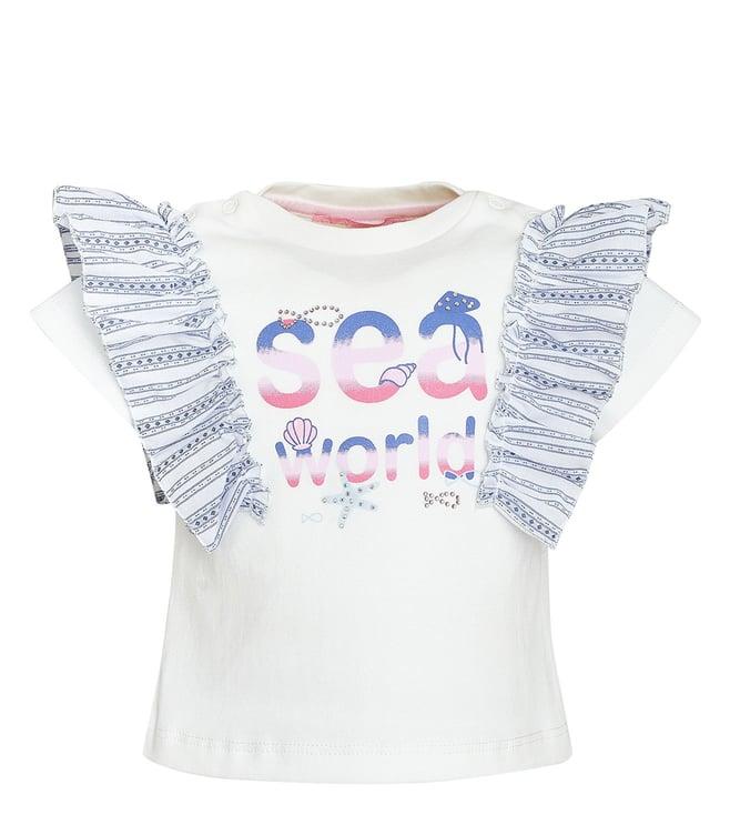 choupette kids ecru printed regular fit blouse top