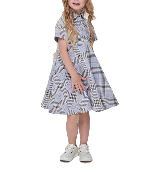 choupette kids grey checks fitted dress