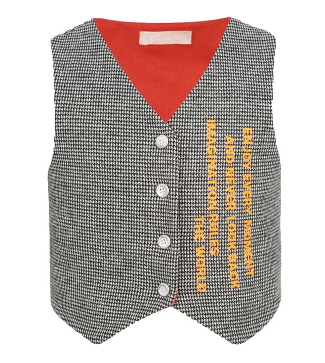 choupette kids grey relaxed fit baby waist coat