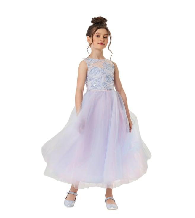 choupette kids pink & blue gradient sequins relaxed fit dress