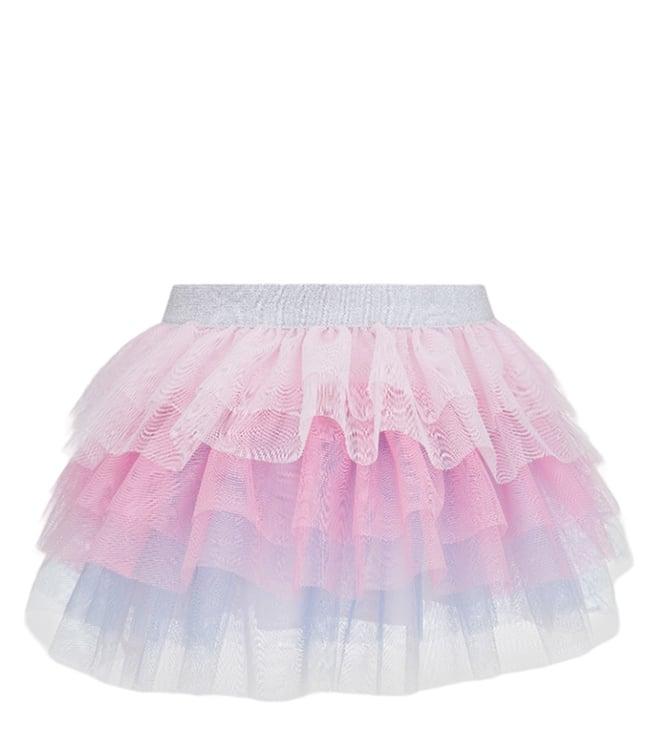 choupette kids pink & blue voyage regular fit skirt