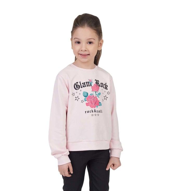 choupette kids pink glam rock printed regular fit sweatshirt