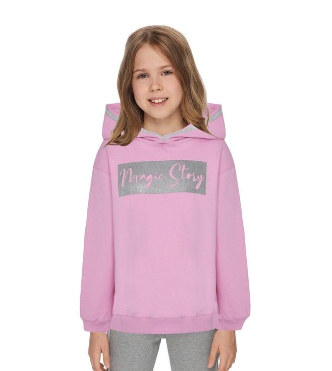 choupette kids pink magic story printed regular fit hoodie