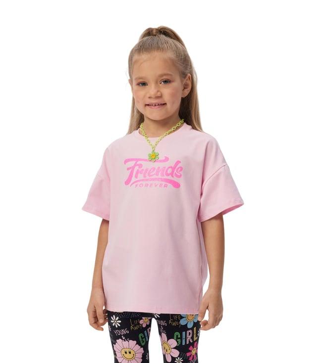 choupette kids pink printed regular fit t-shirt