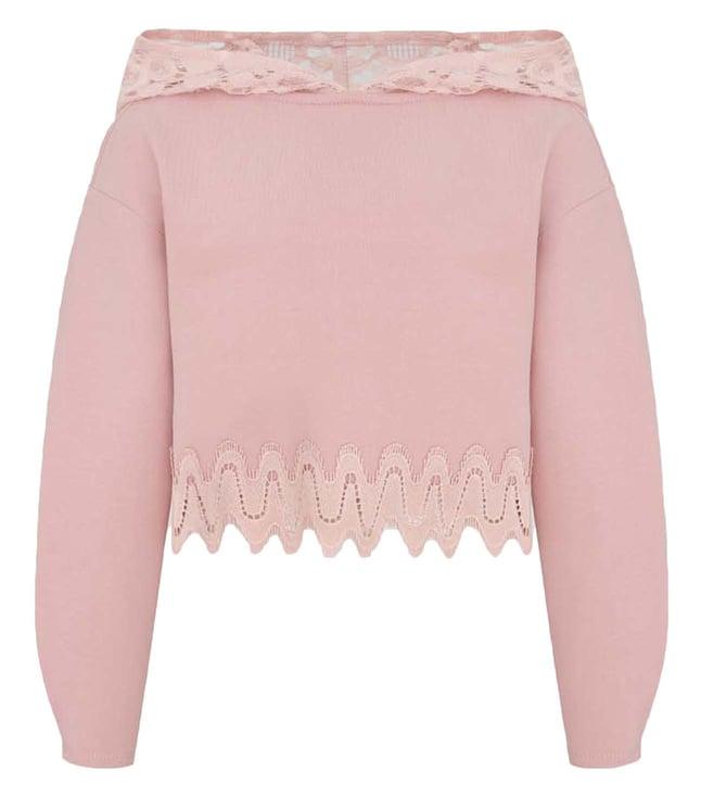 choupette kids powdery lace loose fit hoodie