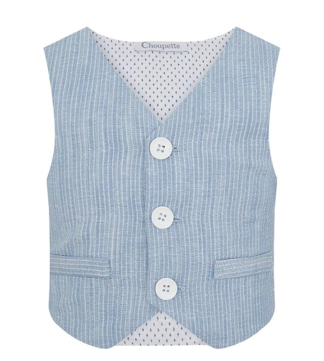 choupette kids striped blue relaxed fit waist coat