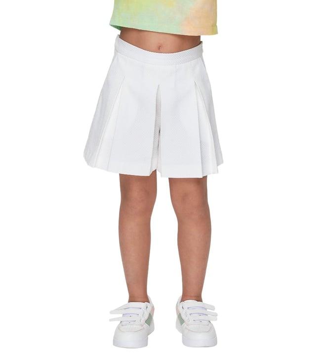choupette kids white regular fit pleated skirt