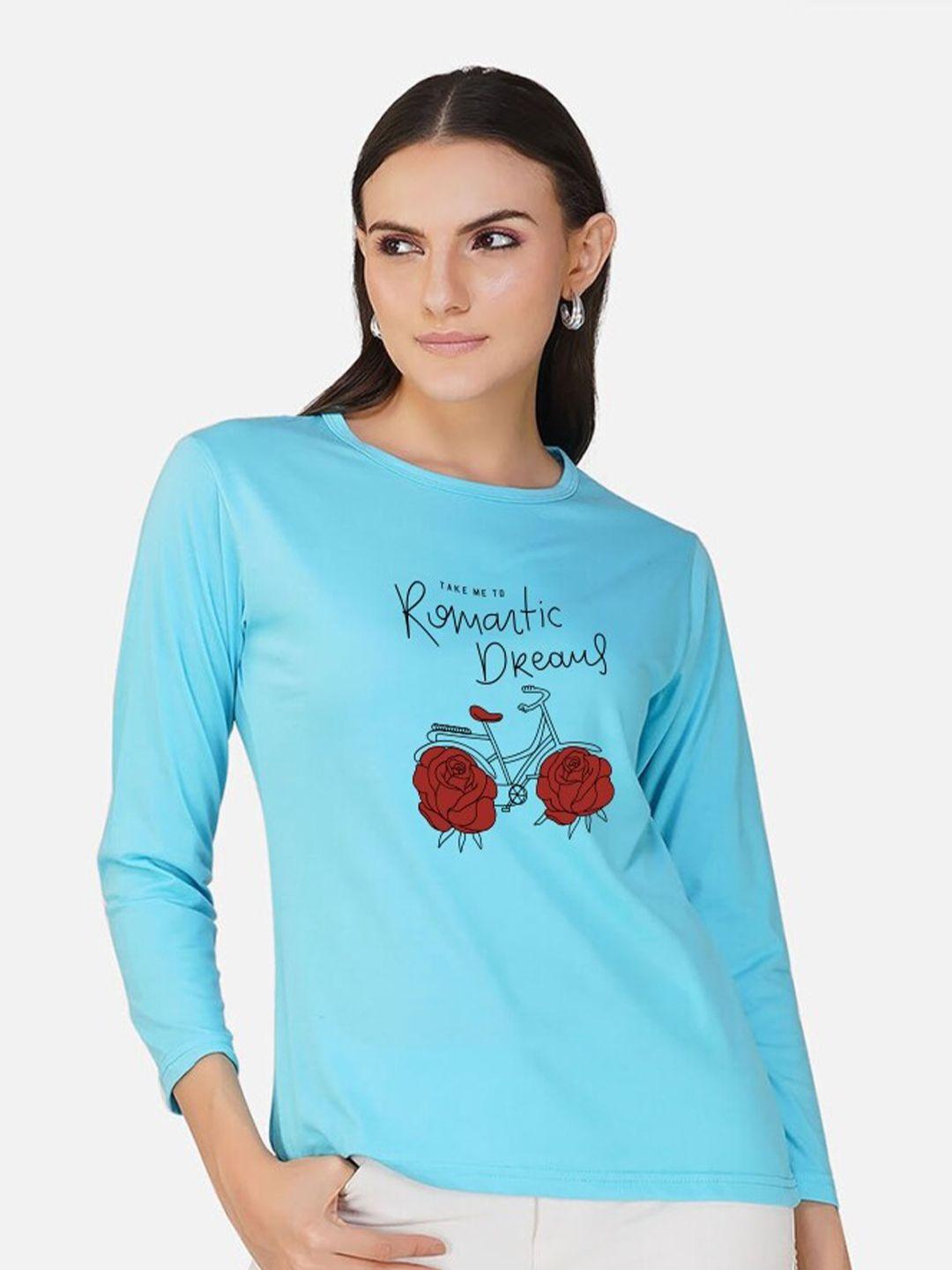 chozi floral printed round neck cotton t-shirt