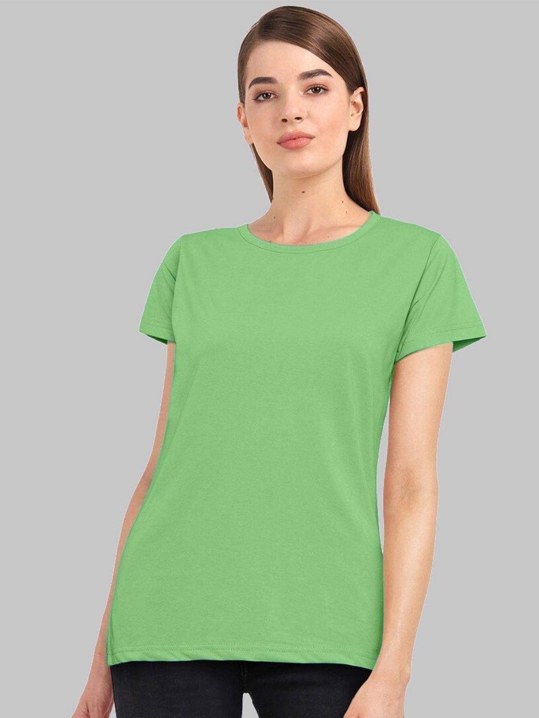 chozi women lime green v-neck extended sleeves bio finish pockets t-shirt