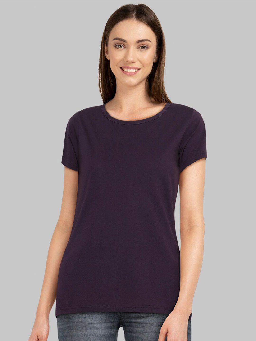 chozi women purple extended sleeves bio finish pockets t-shirt