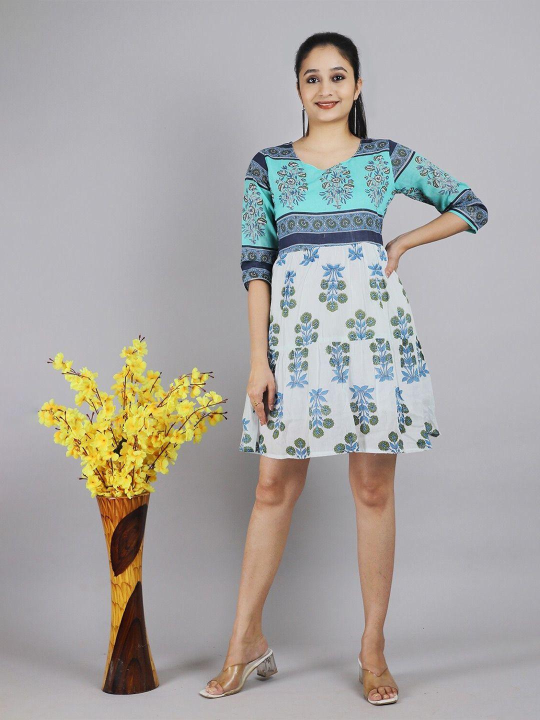 christeena floral print cotton a-line dress