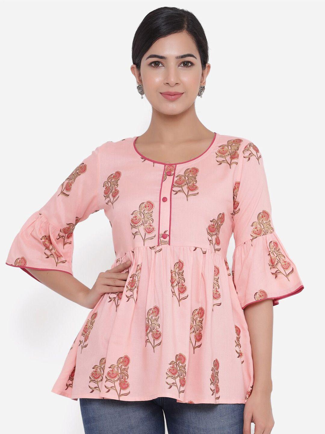 christeena pink floral print top