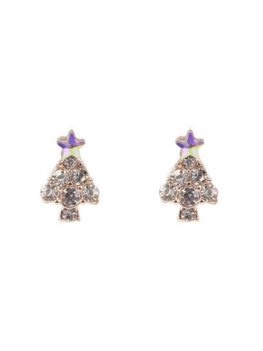 christmas diamond christmas tree stud earrings