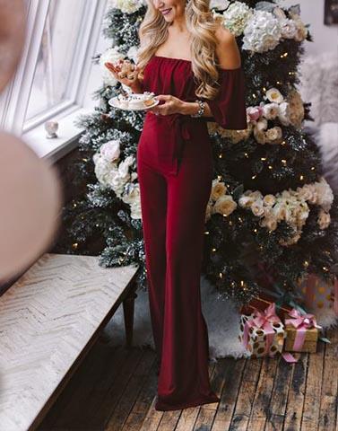 christmas morning maroon suit