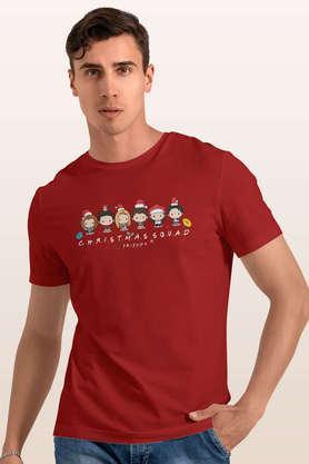 christmas squad friends round neck mens t-shirt - red