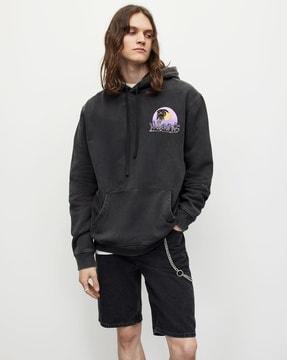chroma cotton relaxed fit hoodie with signature logo
