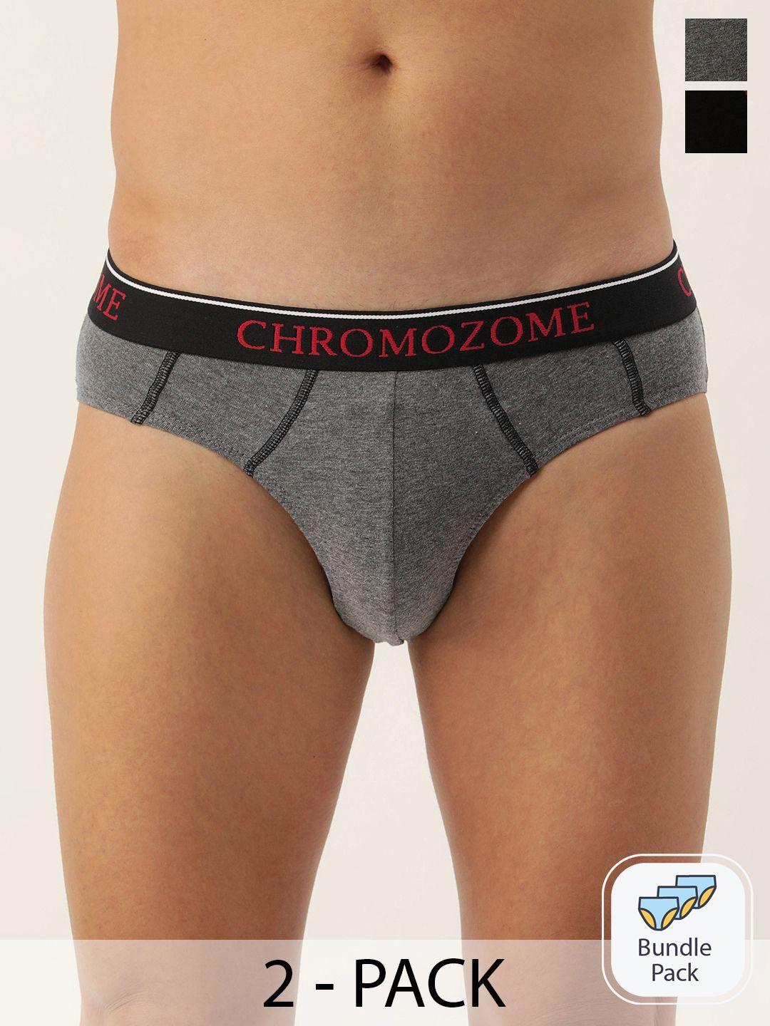 chromozome men pack of 2 mid-rise pure cotton briefs 8902733648301