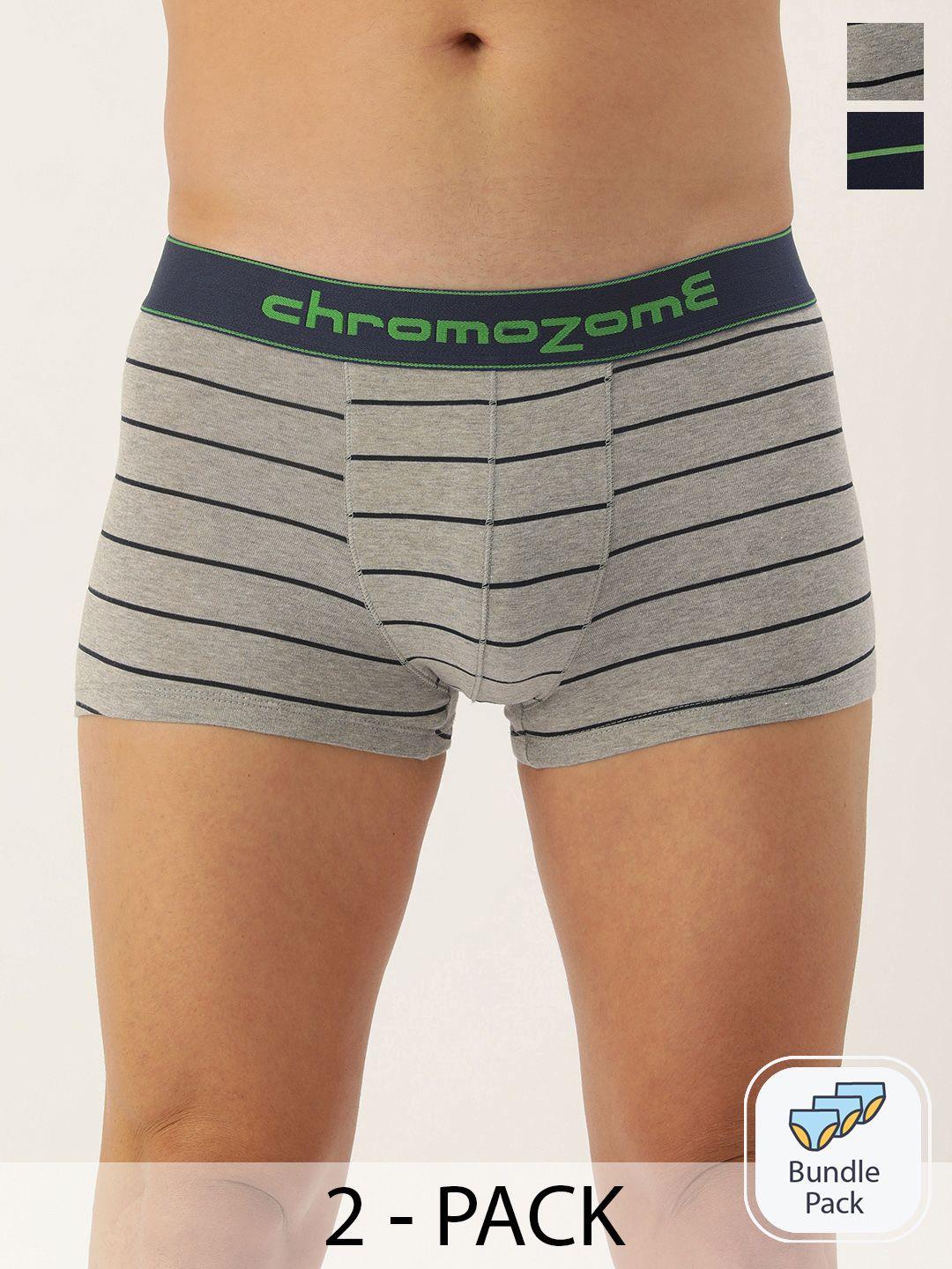 chromozome men pack of 2 mid-rise striped trunks 8902733651561