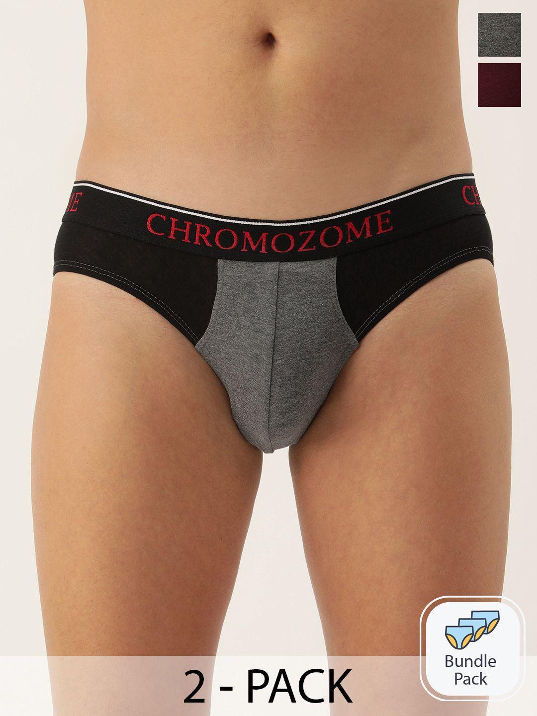 chromozome men pack of 2 premium colourblocked mid-rise briefs 8902733647465